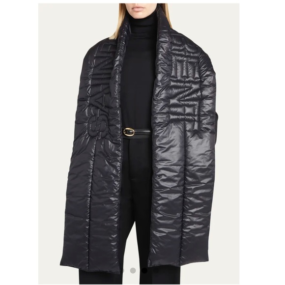 NEW SIGNATURE SAINT LAURENT PUFFER SCARF IN NYLON BLACK - Picture 10 of 12